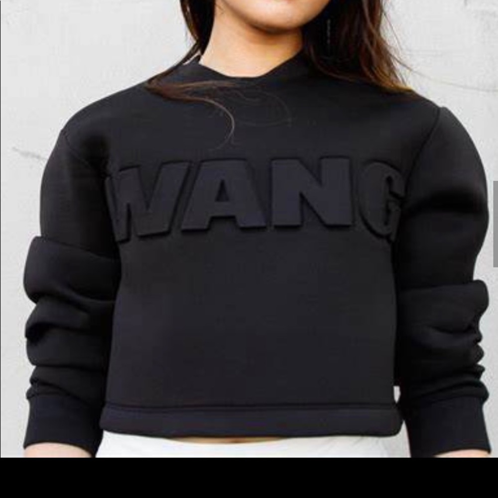 Alexander wang black cropped top/sweatshirt